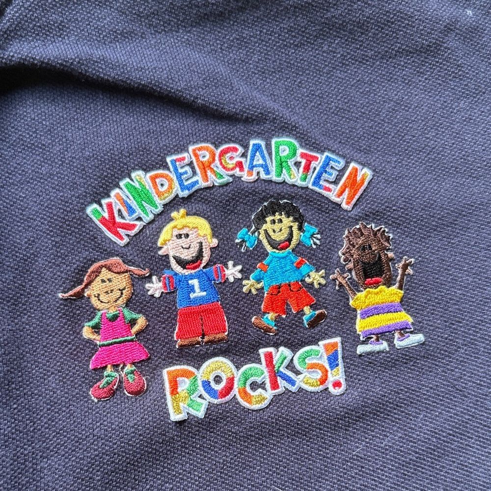 Kindergarten Rocks Embroidered polo style Shirt Teacher 🍎